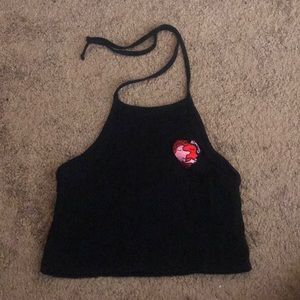 black halter top crop top!